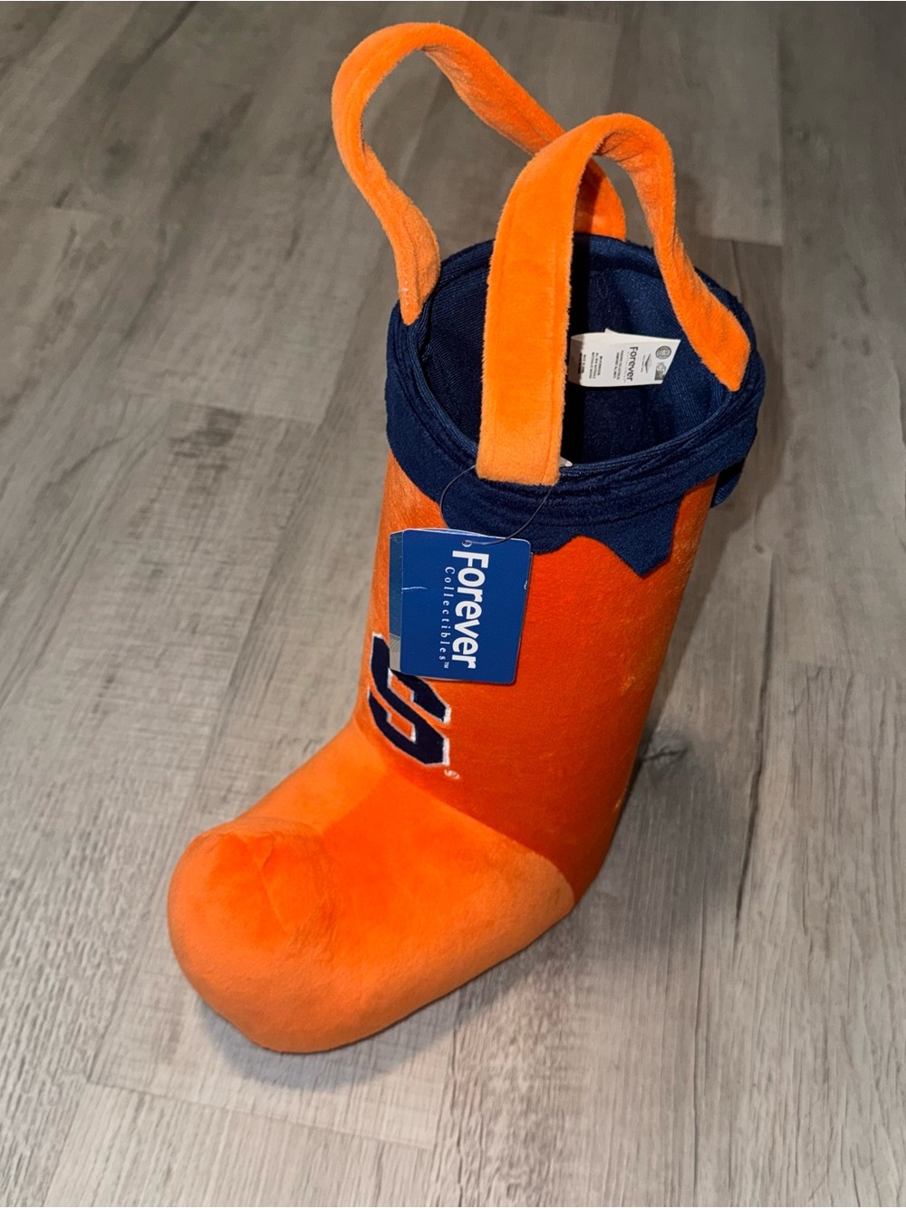Vtg NCAA SU Syracuse Orange Standing Christmas Elf Stocking Forever Collectibles